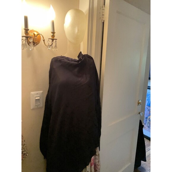 Black Saks Fifth Avenue Women's Modal + Cashmere Scarf  Wrap OS NWT $150 36x80 - Picture 3 of 4